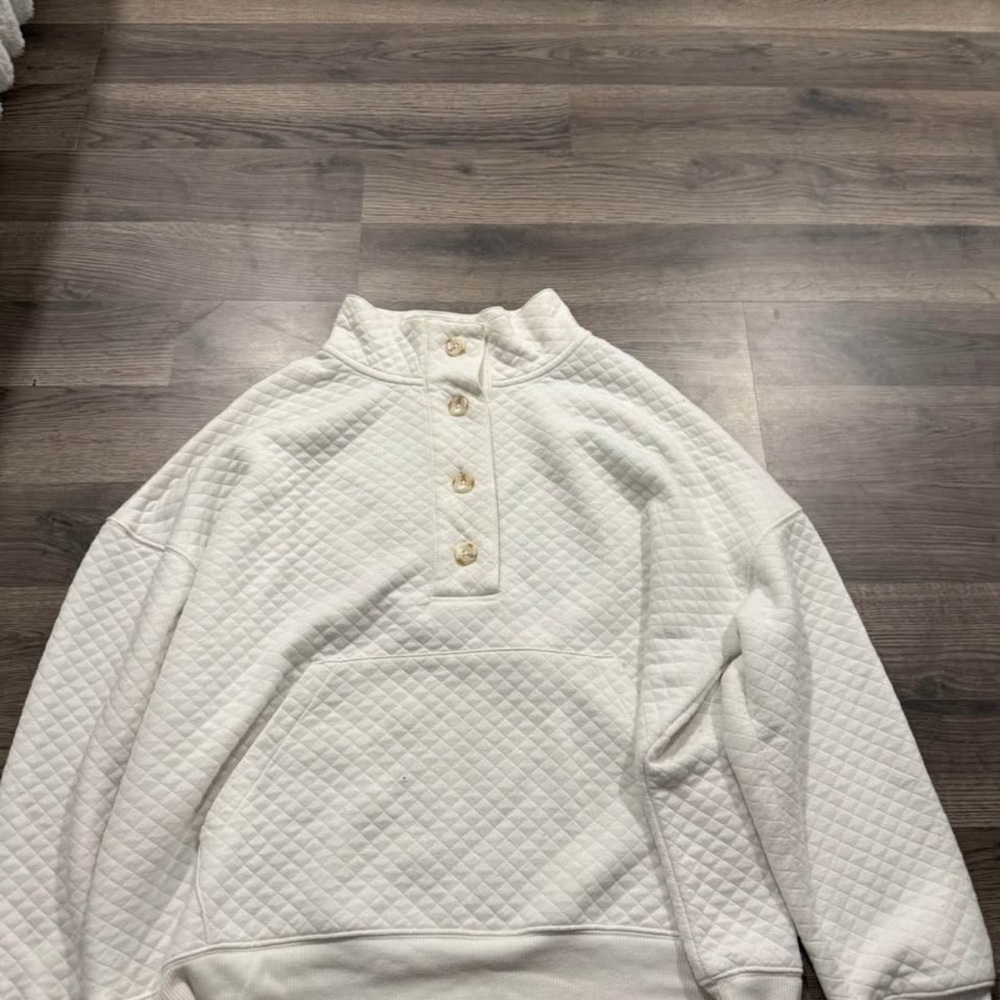 Stars Above White Quilted Long Sleeve Top